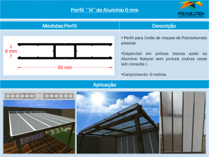 Perfil ''H'' 6 mm de Alumínio - Polysolution