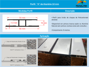 Perfil H de Alumínio 10 mm - linha de Perfis - Polysolution