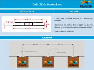 Perfil H de Alumínio 4 mm - linha de Perfis - Polysolution 