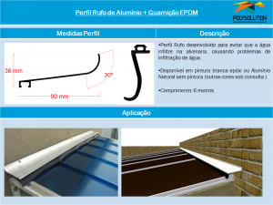 Perfil Rufo de Alumínio 90 mm com Guranição EPDM - linha de Perfis - Polysolution