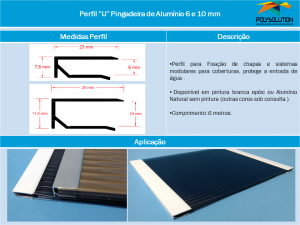 Perfil U Pingadeira 6 e 10 mm - linha de Perfis - Polysolution