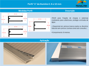 Perfil U de Alumínio 4, 6 e 10 mm - linha de Perfis - Polysolution