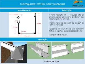 Perfil Viga-Calha PC 4412_100 4 pol. - Polysolution - É viga É calha -Polysolution 