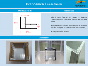 Perfis de Aluminio U de canto - Box para Policarbonato - Polysolution