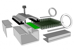 como montar uma cobertura de Policarbonato ou vidro laminado com os perfis de Aluminio Estrutural da Polysolution