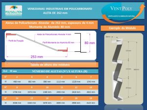 Veneziana Insustrial em Policarbonato Alveolar 4mm Vent-Poly 