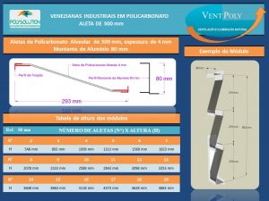 Veneziana Insustrial em Policarbonato Alveolar 4mm Vent-Poly 