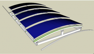 Cobertura de Piscina com Policarbonato Alveolar Azul e Perfil de aluminio PC 5512 - Polysolution