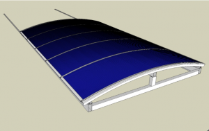 Cobertura de Piscina com Policarbonato Alveolar Azul e Perfil de aluminio PC 5512 - Polysolution