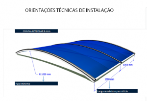 Cobertura de Piscina com Policarbonato Alveolar Azul e Perfil de aluminio PC 5512 - Polysolution