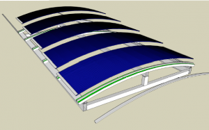 Cobertura de Piscina com Policarbonato Alveolar Azul e Perfil de aluminio PC 5512 - Polysolution