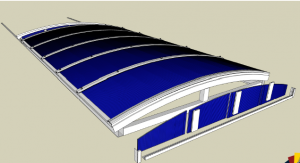 Cobertura de Piscina com Policarbonato Alveolar Azul e Perfil de aluminio PC 5512 - Polysolution