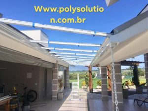 cobertura de corredor Lateral com Perfis de aluminio Polysolution