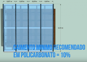 Pergolado de MAdeira Caimento Zero Policarbonato - Polysolution 