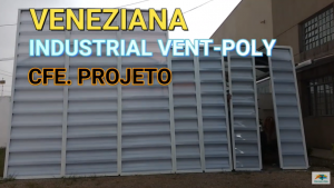 Veneziana Industrial em Policarbonato com Perfis de Aluminio sobre o muro - Privacidade, claridade e ventilação - POlysolution