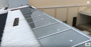 Claraboia Skylight de vidro laminado com Perfil de Aluminio T invertido Polysolution