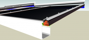 cobertura de Policarbonato Retratil viga-calha+Pc5512 + cantoneira Resolve + Rufo - Polysolution