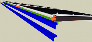 cobertura de Policarbonato Retratil viga-calha+Pc5512 + cantoneira Resolve + Rufo - Polysolution