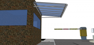 Toldo de Policarbonato Frontal com viga calha Polysolution