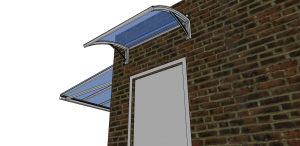 Toldo de Policarbonato Frontal com viga calha Polysolution