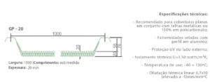 Telha de Policarbonato TERMOPAINEL - 20 mm x 1000 mm (TERMO-ACUSTICO)